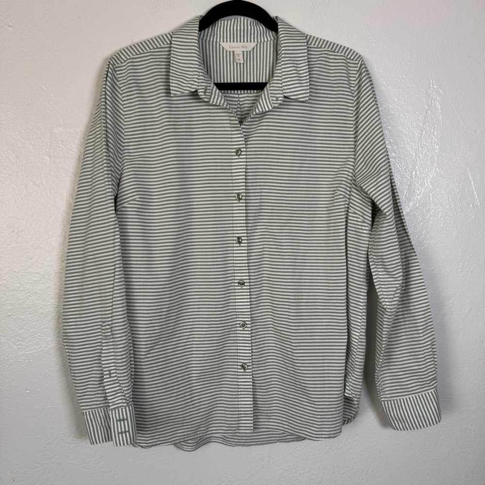 Garnet Hill Stripped Organic Pima Cotton Button Down